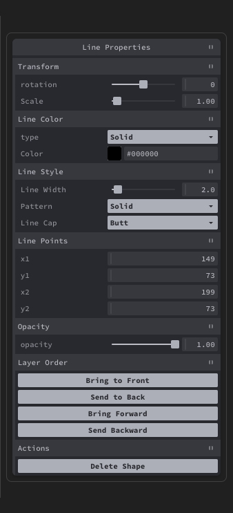 Line editor controls