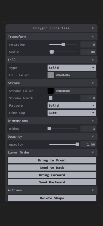 Polygon editor controls